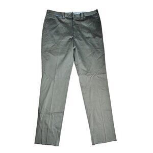 Valentini Flat Front Dress Pants Mens‎ 40x37 Olive Green Italy Made 100% Cotton
